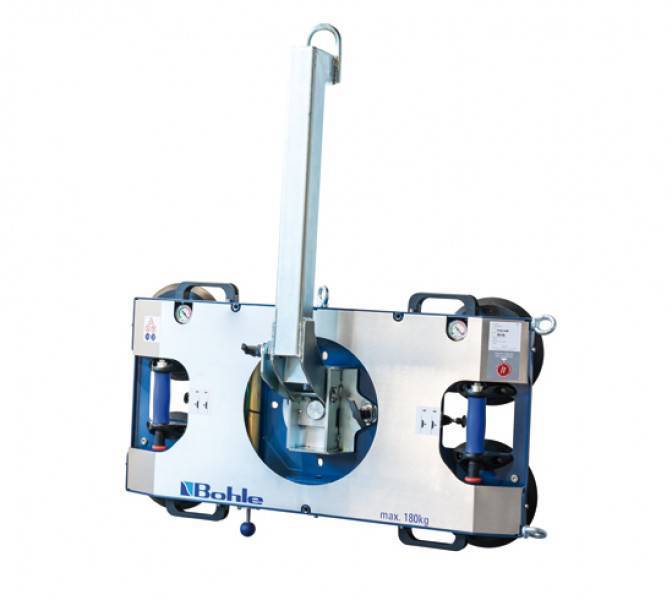 Bohle vacuum lifting system, 180 kg, manual pumping, load capacity up to 180 kg