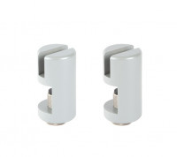 VetroScreen aluminium clamp holder, grey RAL 9006, set of 2.