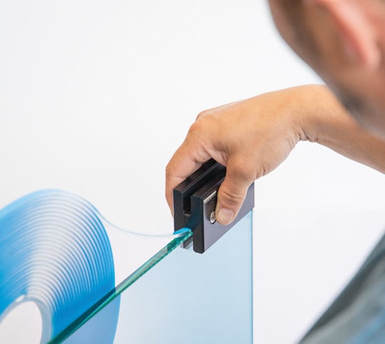 XtraColl® double-sided adhesive tape, passivated edges, glass thickness from 8 mm to 17.52 mm, 12 metres – 9 mm