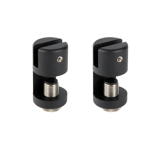 VetroScreen aluminium clamp holder, matt black RAL 9005, set of 2.