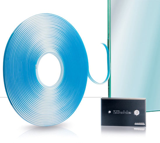 XtraColl® double-sided adhesive tape, passivated edges, glass thickness from 8 mm to 17.52 mm, 12 metres – 9 mm