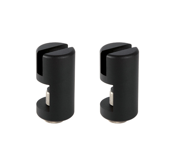 VetroScreen aluminium clamp holder, matt black RAL 9005, set of 2.