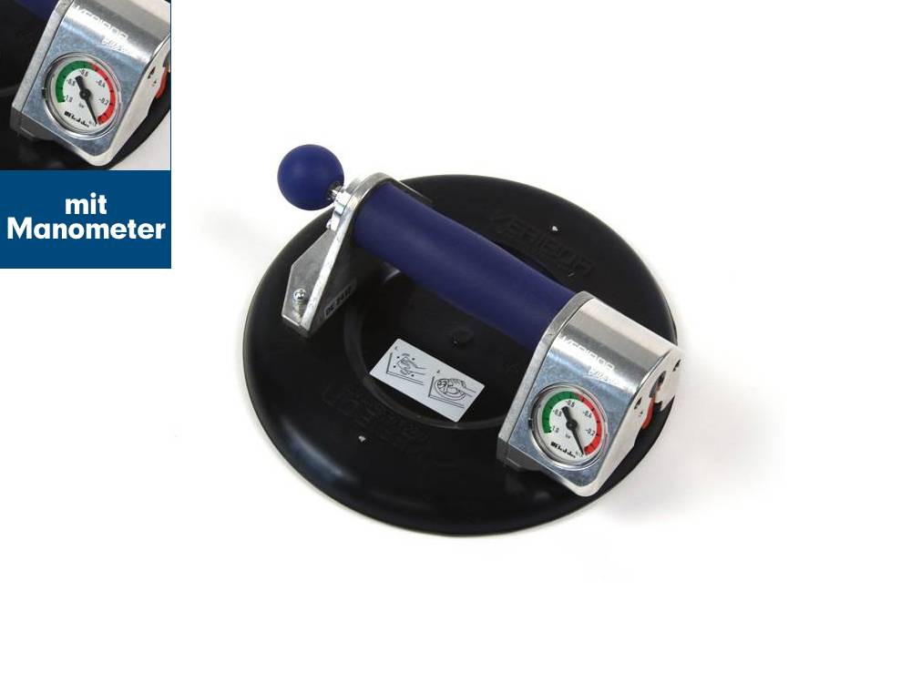 Veribor® Blue Line suction cup with pressure gauge.